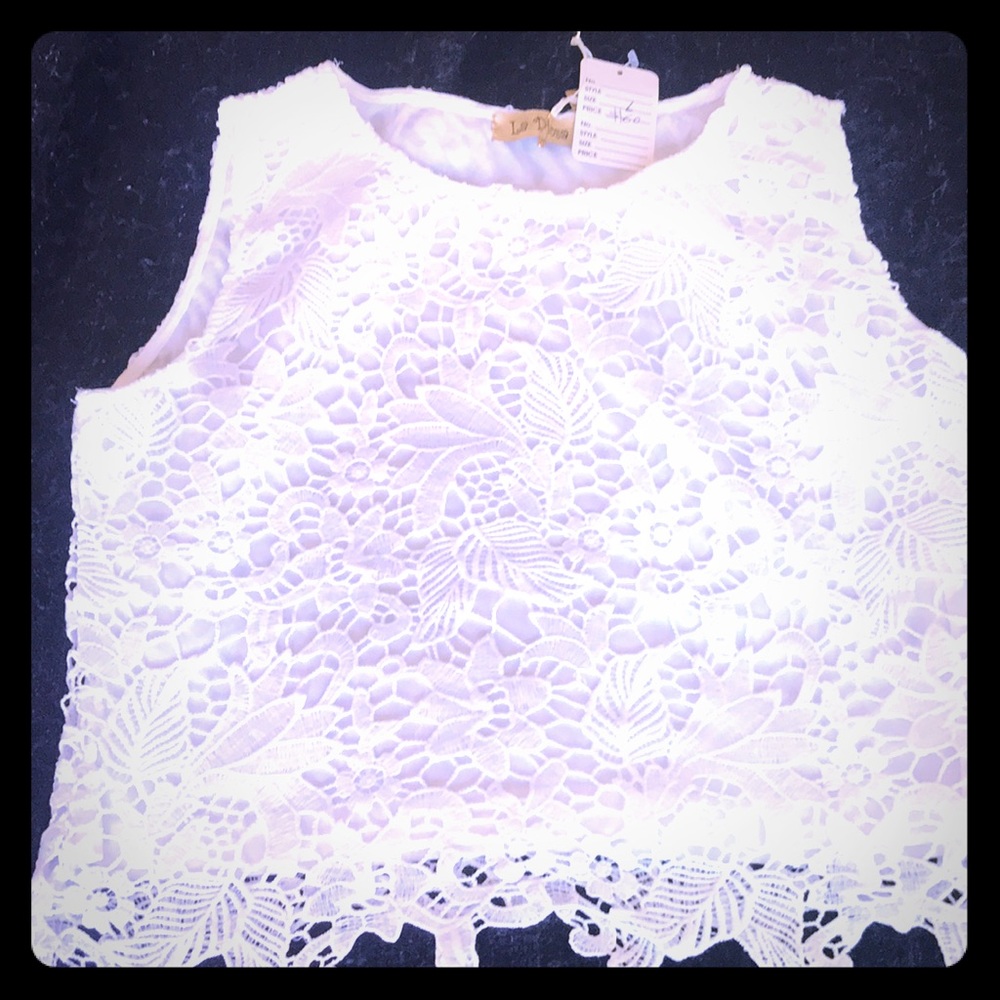 Beautiful white laced skirt and top